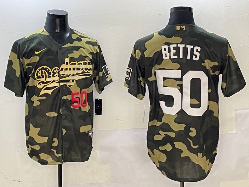 Men Los Angeles Dodgers #50 Betts Camo Joint Name 2025 Nike MLB Jersey style 9->los angeles dodgers->MLB Jersey
